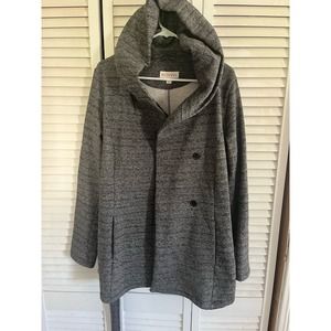 🔥 Women’s Sweatshirt Size Medium Gray Buttoned Hooded Merona
